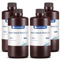 ANYCUBIC Water Washable 3D Printer Resin 2.0 with Easy PostProcessing, High Precision and High Resilience, Low Odor and AntiYellowing 3D Resin for L