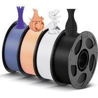 ANYCUBIC PLA Filament 1.75mm, 3D Printer Filament, Intelligent Identification, Dimensional Accuracy +/ 0.02mm, 4 Pack 1KG Reusable Spool, Black+White