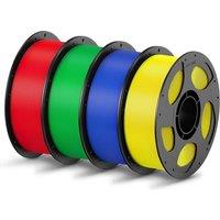 ANYCUBIC PLA Filament 1.75mm, 3D Printer Filament, Intelligent Identification, Dimensional Accuracy +/- 0.02mm, 4 Pack 1KG Reusable Spool, Red+Green+B