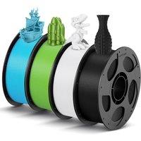 ANYCUBIC PLA Filament 1.75mm, 3D Printer Filament, Intelligent Identification, Dimensional Accuracy +/ 0.02mm, 4 Pack 1KG Reusable Spool, Black+Brigh