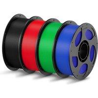 ANYCUBIC PLA Filament 1.75mm, 3D Printer Filament, Intelligent Identification, Dimensional Accuracy +/ 0.02mm, 4 Pack 1KG Reusable Spool, Black+Red+G