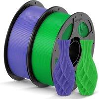 ANYCUBIC PLA Filament 1.75mm, 3D Printer Filament, Intelligent Identification, Dimensional Accuracy +/ 0.02mm, 2 Pack 1KG Reusable Spool, Purple+Gree