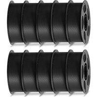 ANYCUBIC PLA Filament 1.75mm, 3D Printer Filament, Intelligent Identification, Dimensional Accuracy +/ 0.02mm, 10 Pack 1KG Reusable Spool,Black*10 10