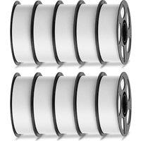 ANYCUBIC PLA Filament 1.75mm, 3D Printer Filament, Intelligent Identification, Dimensional Accuracy +/ 0.02mm, 10 Pack 1KG Reusable Spool, White*10 1