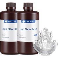 ANYCUBIC High Clear 3D Printer Resin, Resist Yellowing, Highly Transparent, Tough and Resilient, Compatible with All LCD Resin 3D Printer(2000g, High