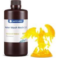 ANYCUBIC Water Washable 3D Printer Resin 2.0 with Easy PostProcessing, High Precision and High Resilience, Low Odor and AntiYellowing 3D Resin for L