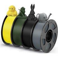 ANYCUBIC PETG Filament 1.75mm, 3D Printer Filament, Accuracy +/ 0.02mm, Exceptional Toughness, Print with FDM 3D Printers, 4 Pack 1KG Reusable Spool,