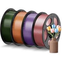 ANYCUBIC PETG Filament 1.75mm, 3D Printer Filament, Accuracy +/ 0.02mm, Exceptional Toughness, Print with FDM 3D Printers, 4 Pack 1KG Reusable Spool,