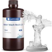 ANYCUBIC Water Washable 3D Printer Resin 2.0, 405nm High Precision 3D Resin, Low Shrinkage Photopolymer Resin for 4K/8K/12K Capable LCD DLP Resin 3D P