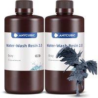 ANYCUBIC Water Washable 3D Printer Resin 2.0, 405nm High Precision 3D Resin, Low Shrinkage Photopolymer Resin for 4K/8K/12K Capable LCD DLP Resin 3D P