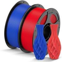 ANYCUBIC PLA Filament 1.75mm, 3D Printer Filament, Intelligent Identification, Dimensional Accuracy +/ 0.02mm, 2 Pack 1KG Reusable Spool, Blue+Red 2k