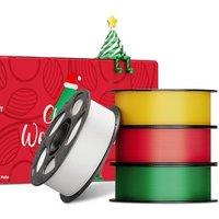 ANYCUBIC Silk PLA Filament 1.75mm, 3D Printer Filament, Print with FDM 3D Printers, Dimensional Accuracy +/ 0.03 mm,4 Pack 1KG Spool, Christmas Red +