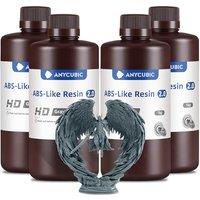 ANYCUBIC ABS-Like Resin 2.0, Fast Curing 3D Printer Resin with High Toughness and Resilience, High Precision and Hardness, Low Odor, Compatible with A