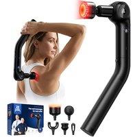 BOB AND BRAD L7 Ultra Massage Gun with Heat & Red Light Soothing - 2-in-1 Extension Handle for Back Relief - Deep Tissue Percussion Massager for Offic
