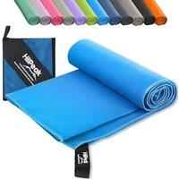 HiiPeak Microfibre Towel Compact Camping Beach Towel - Quick Dry Lightweight Absorbent Sports Gym Swimming Hiking Drying Towel for Men,Women (Light Bl