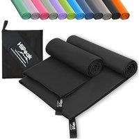 HiiPeak Microfibre Towel 2 pack160x80cm+80x40cm Compact Camping Beach Towel  Quick Dry Ultra Lightweight Absorbent Sports Gym Yoga Swimming Hik