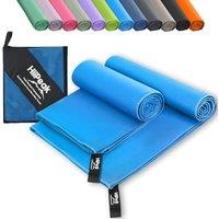 HiiPeak Microfibre Towel 2 pack160x80cm+80x40cm Compact Camping Beach Towel - Quick Dry Ultra Lightweight Absorbent Sports Gym Yoga Swimming Hik