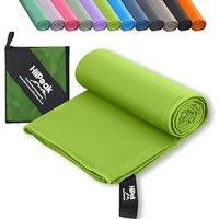 HiiPeak Microfibre Towel Compact Camping Beach Towel  Quick Dry Lightweight Absorbent Sports Gym Swimming Hiking Drying Towel for Men,Women (Green1p