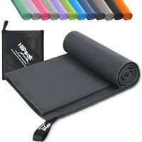 HiiPeak Microfibre Towel Compact Camping Beach Towel - Quick Dry Lightweight Absorbent Sports Gym Swimming Hiking Drying Towel for Men,Women (Dark Gre