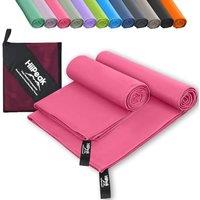 HiiPeak Microfibre Towel (160cm x 80cm + 80cm x 40cm) Compact Camping Beach Towel  Quick Dry Lightweight Absorbent Sports Gym Swimming Hiking Drying