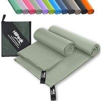 HiiPeak Microfibre Towel 2 pack160x80cm+80x40cm Compact Camping Beach Towel  Quick Dry Ultra Lightweight Absorbent Sports Gym Yoga Swimming Hik
