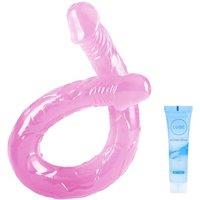 12.6 in Double-Ended Dildo Waterproof Jelly Double Dongs Realistic Dildo Penis Cock Anal Butt Plug Massager G-Spot Adult Sex Toys for Women Men - Pink