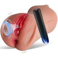 600g Automatic Male Masturbators,Upgraded 10 Vibration Hands Free Pocket Pussy,Adult Sex Toys for Men with 3D Realistic Vagina Anus,Portable Adult Toy