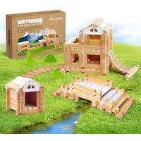 Jovimindly Building Blocks Set Wooden Blocks Toys (96 pcs) with Storage Bag, Educational Classic Wooden Blocks for Toddlers Ages 3+ Boys and Girls Ag