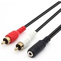 QiCheng&LYS 3.5mm to RCA Audio Cable,Gold Plated 3.5mm Female to 2RCA Male Stereo Y Splitter Audio Cable for Smartphones,MP3 Tablets Speakers Home The