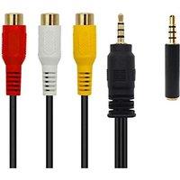 QiCheng&LYS Aux Wire for TV,3.5mm to RCA Audio Extension Cable, 3.5mm Male to 3RCA Female Stereo Audio Cable for Tablets Speakers Home Theater (3.5 to