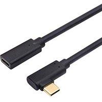 QiCheng&LYS USB-C 3.1 USB C Extension,USB a Extension Lead Pass Video Data Audio for USB Type-C Data Sync Cable (Elbow 1m)