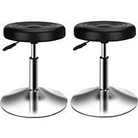 QiCheng&LYS Swivel Stool Breakfast Bar Stools, Dressing Table, Soft Stool Adjustable Swivel Gas Lift for Office Working,Counter Kitchen and Home (Blac