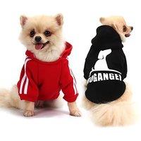 QiCheng&LYS Chihuahua Clothes,Dog Sweater Hoodie Warmth Cat Puppy Jumper,Puppy Clothes for Small Dogs 2 Pieces (XS, Black/Red)