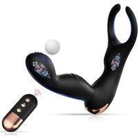 Male Vibrator Anal Toys with Cock Ring, Perineum Vibrators with Remotely Controlled, 10 Vibration Modes, Sex Toys 4couples Men & Women Thrusting, Sex