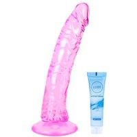 Blue Soft Realistic Dildo, Jelly Dong Stimulator with Strong Suction Cup for Hands-Free Play, Silicone Lifelike Penis Adult Sex Toy for Women G Spot a