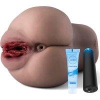 3.3 LB Brown Automatic Male Masturbator, 10 Frequency Vibrating Penis Stimulation Stroker Hands-Free Pocket Trainer Realistic and Tight Sex Toys for M