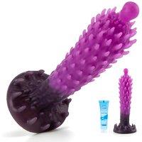 Dragon Monster Dildo 8 Inch Purple Silicone with Suction Cup - Fantasy Anal Sex Toy for Women Men, Prostate Massager Butt Plug Adult Toy (Purple)