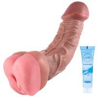 Cock Male Masturbator Dildo Pussy Pocket Sex Toys for Couple Men Women Brown