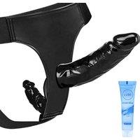 Strap On Dildo Harness with Integrated Double Ended Dildo 5.5" and 3.54"Realistic Lesbian Sex Toys for Female Masturbation Women Lesbian Couples and G