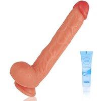 Realistic 11 Inch Dildos Feels Soft Soft G-spot Dildo Strong Suction Cup Hands-Free Play Real Veins for Vaginal Stimulation Dildo Anal Sex Toys Women