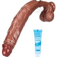 19" Brown Realistic Thick Huge Dildo with Full Shaped Balls and Suction Cup Dildo XXXL Monster Sex toys4couples Men & Women Anal Toys Womens Sex Toys