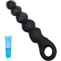 Vibrating Anal Beads Butt Plug for Beginner, 5 Graduated Beads Adult Sex Toys with 12 Vibration, Flexible Silicone Prostate Massager Sex Toyscouples f