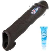 Vibrating Penis Sleeve Sex Toys for Man, Silicone Penis Extender Cock Ring with Powerful Vibrations Sex Toy Ultra-Soft Realistic Penis Enlarger Dildo
