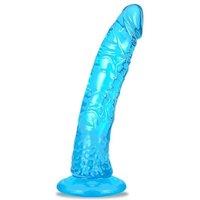 7.9 Blue Silicone Dildo,Realistic Small Dildos with Human Safety Material, Adult Sex Toy with Powerful Suction Cups, Sex Toys for Women Men Coup