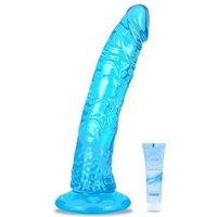 7 Beginner Dildo Realistic Anal Silicone Dildo,Soft Cock with Curved Shaft for Vaginal G spot Stimulation, BodySafe Material Penis with Strong