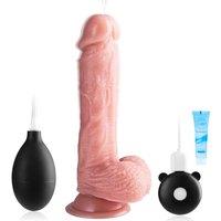 Realistic Squirting Dildo Vibrating Thrusting Dildo 8 Inch Soft Anal Dildos with 10 Vibration Modes & Strong Suction Cup for Beginners, Adult Sex Toys