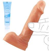 Realistic Dildo 4.7 inch Small Flesh Anal Dildo with Strong Suction Cup for HandsFree Play, Soft Material Adult Sex Toys for Beginner Women Men Coupl
