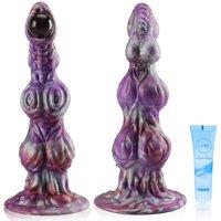 10.24 Big Realistic Silicone Monster Dildo Adult Sex Toys Fantasy Anal Plug with 3 Dog Knots Anal Dildos with Strong Suction Cup, G Spot Thick Huge D