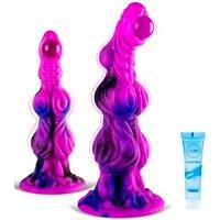 10.24 Huge Realistic Monster Knot Dildo  Big Fantasy Silicone Dildos with 3 Dog Knots,Anal Dildos with Suction Cup, Giant Knotted Dildo for G Spot A