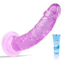 7.7 Inch Soft Purple Dildo Realistic Silicone Anal Dildos Vaginal G Spot and Anal, Safe Material Lifelike Men Penis with Strong Suction Cup, Adult Sex